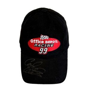 Office Depot Racing 99 Adjustable Baseball Cap; Black; Signed by Carl Edwards